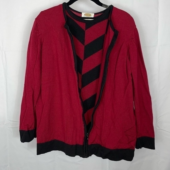 Talbots Sweater Set Tank Top Sleeveless and Long Sleeve Full Zip Cardigan Wool - Picture 4 of 12